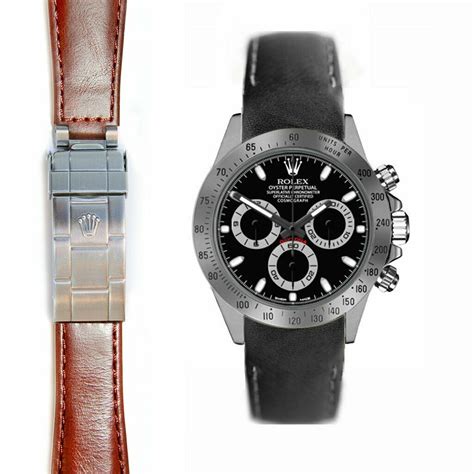 rolex daytona stainless steel leather strap price|rolex daytona curved end straps.